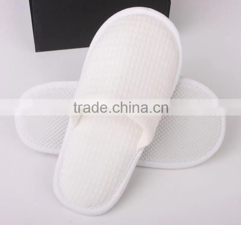 2015 personalized open toe waffle pure color slippers for hotel