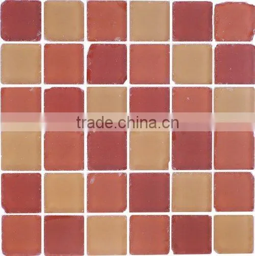 12''X12'' red blends tumbled 48 mosaic