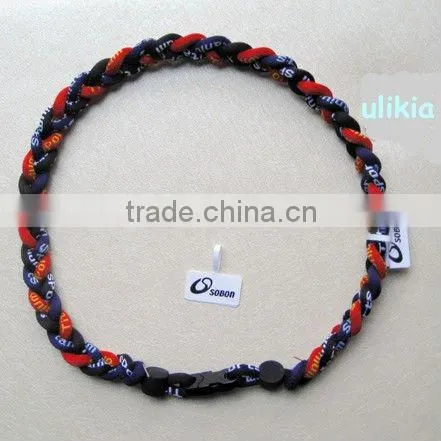 The latest design of Germanium&Titanium tri-braided necklace