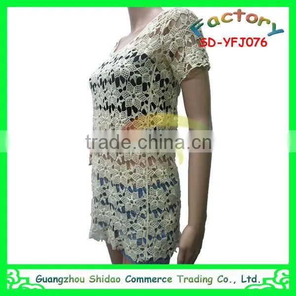 High quality fashion designer embroidery clothing lace woman cotton embroidery blouse