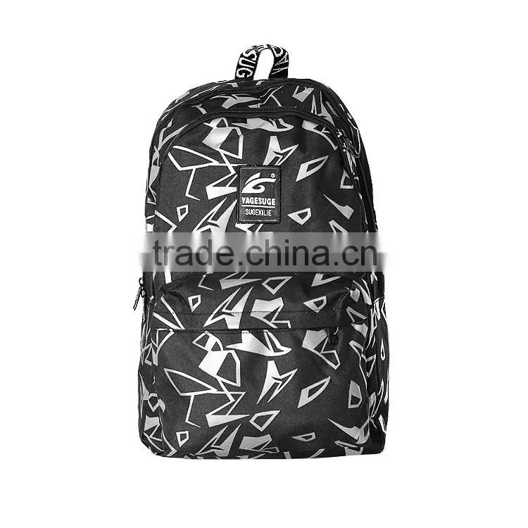 nylon printing quilted laptop bags school backpack for teenage
