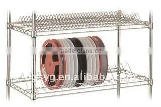 Three Sided 4 Shelf Cart 18"D x 36"W x 69"High with Rods and Tabs