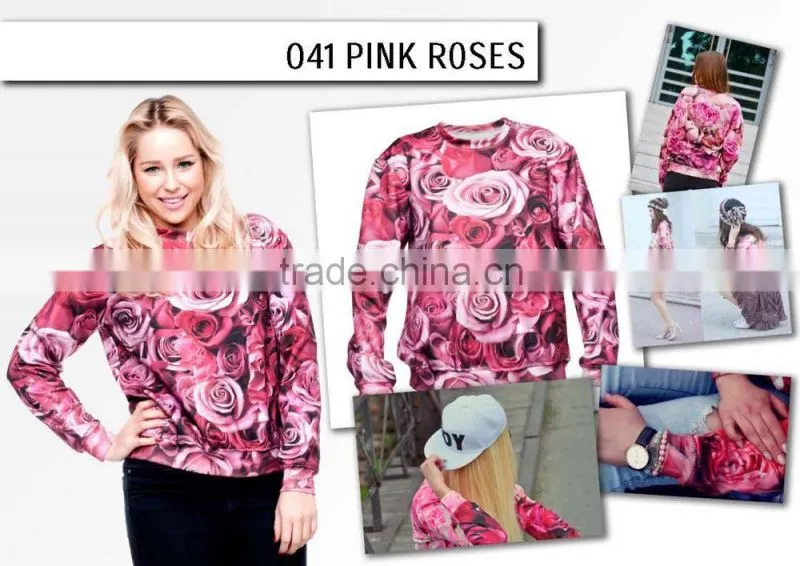 fashion vintage plant high quality 3d digital print fullprint crewneck sweatshirt spring autumn unisex custom oversized pullover