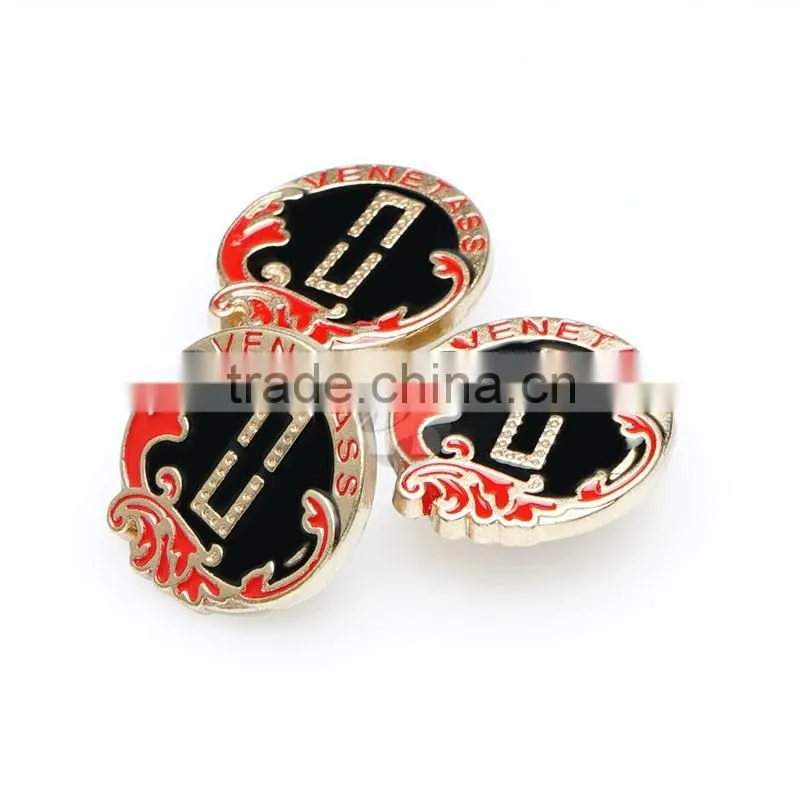 Engraved Logo With Colors Custom Metal Shank Button