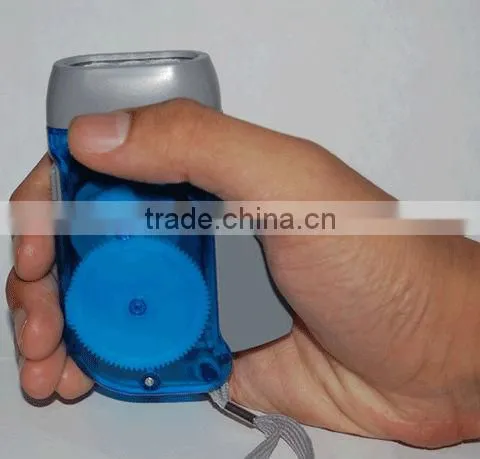 Hand pressure dynamo flashlight torch 3 led emergency flashligh light