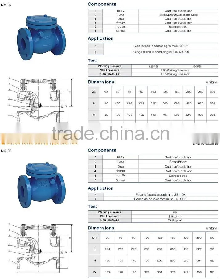 OEM Chinese factory JIS DPS swing wafer water check valve