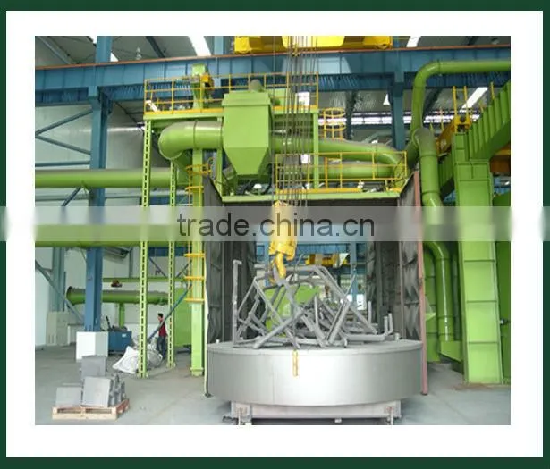 Big casting or steel parts rotary table shot blast clean-up machine