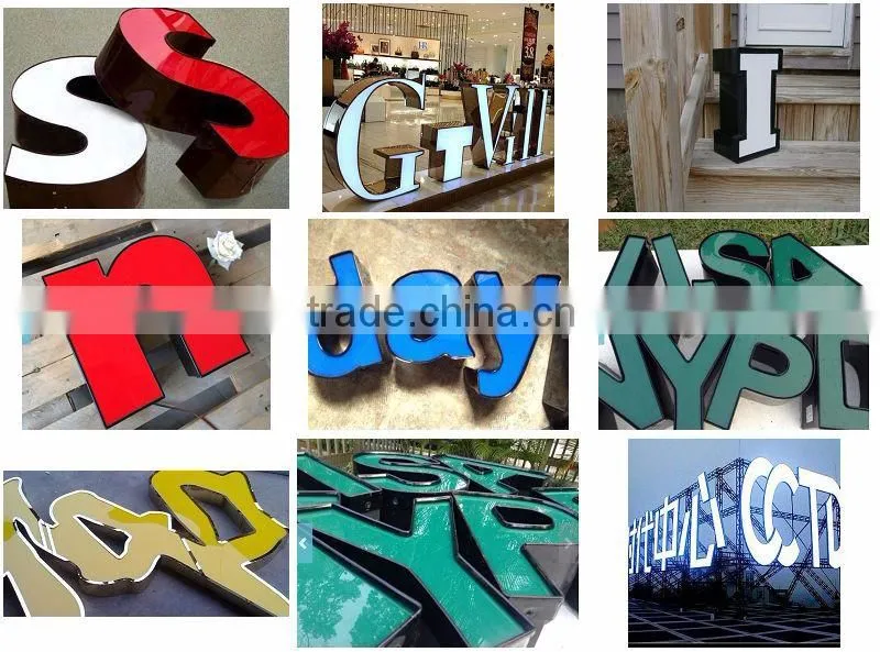 Custom LED door head design/store signs/ advertising plaque/plastic characters
