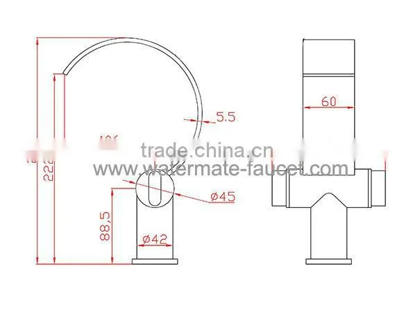 double handle bathroom waterfall faucet wasserfall wasserhahn