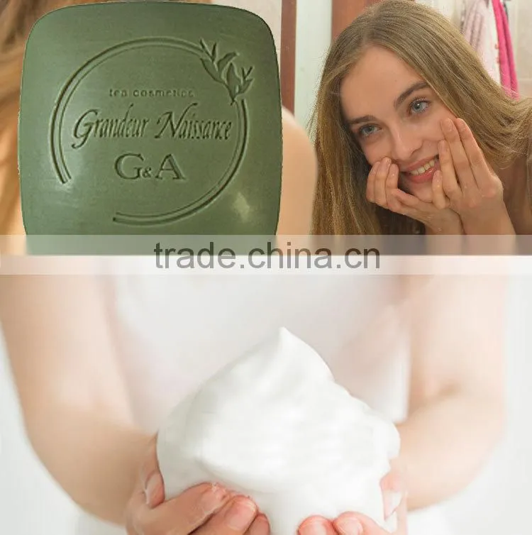 Skin-friendly organic green tea facial natural soap for daily use