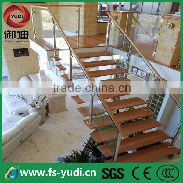 modern straight glass interior metal staircases factory