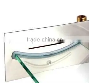 Nickel Brushed Wall Mount Waterfall Faucet Glass Bathroom Faucet QH0500WS