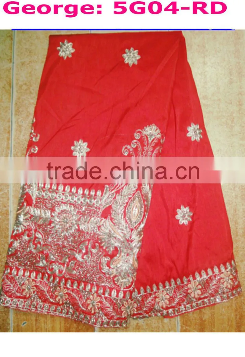 Top selling soft custom african raw silk george for women dresses