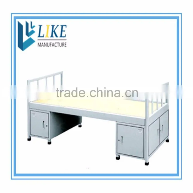 Firm military single bed with cabinet