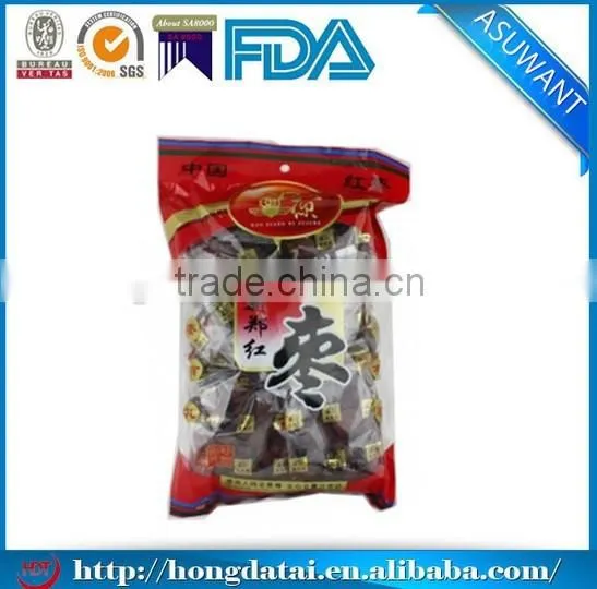 Nice printed zipper snack food packaging bags with clear window