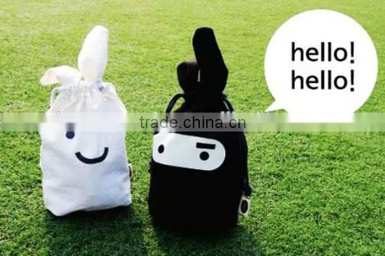 Hot sale cute rabbit animal drawstring bag china supplier