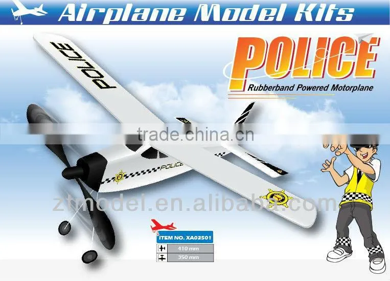 Police Rubber Powered Glider Flying Tos