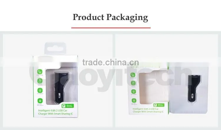 2016 New power car charger dual USB port charger for smart IC QC3.0 high charging