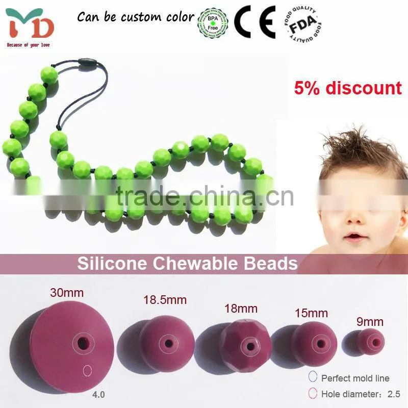 Silicone Teething Beads DIY Jewelry for Mother Jewelry Baby Chewing Necklaces