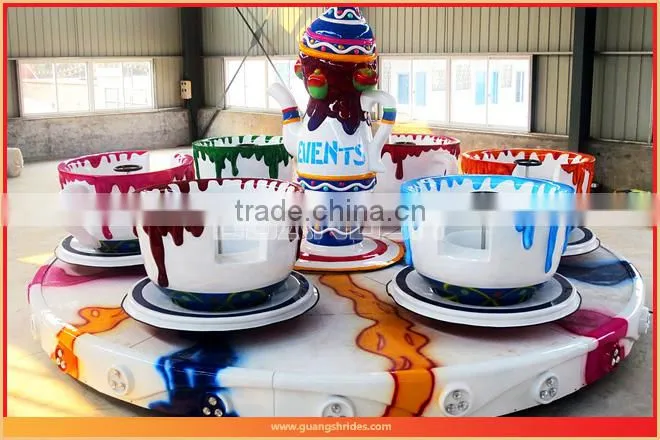 Outdoor playground happy portable carnival rides romantic tea cup rides for sale