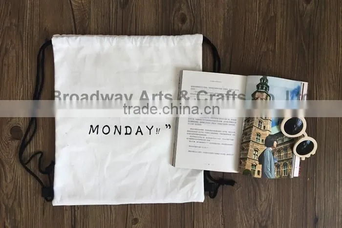 Wholesale Top Quality Custom printing Canvas drawstring Bag