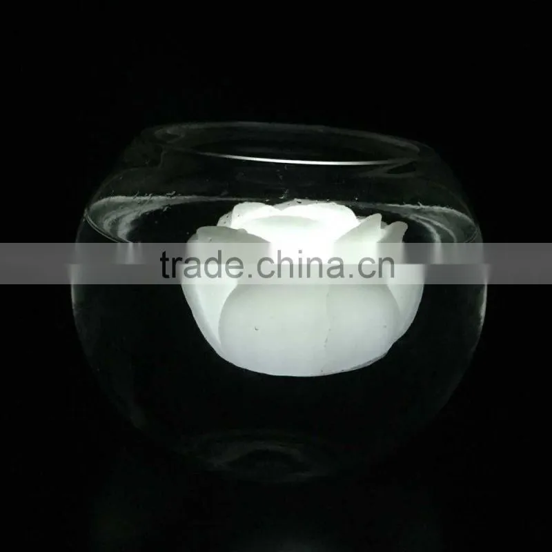 Reusable Battery Operated Real Wax LED Floating Rose candle with white light