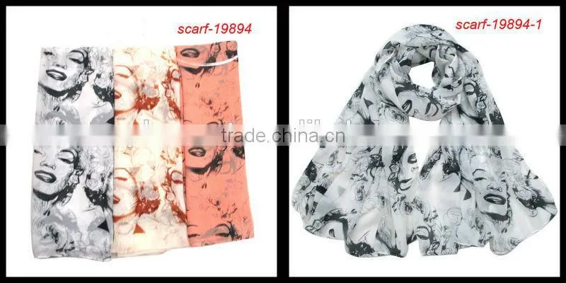 latest popular flower style around neck scarf