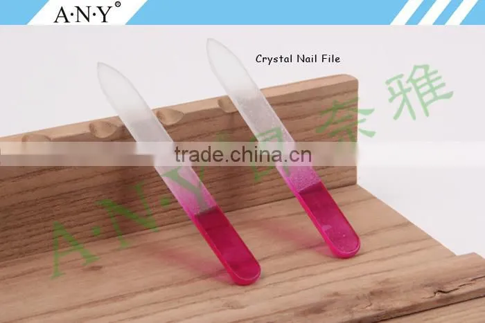 Nails Shape Polishing Permanent Using Pink Crystal Mini Glass Nail File