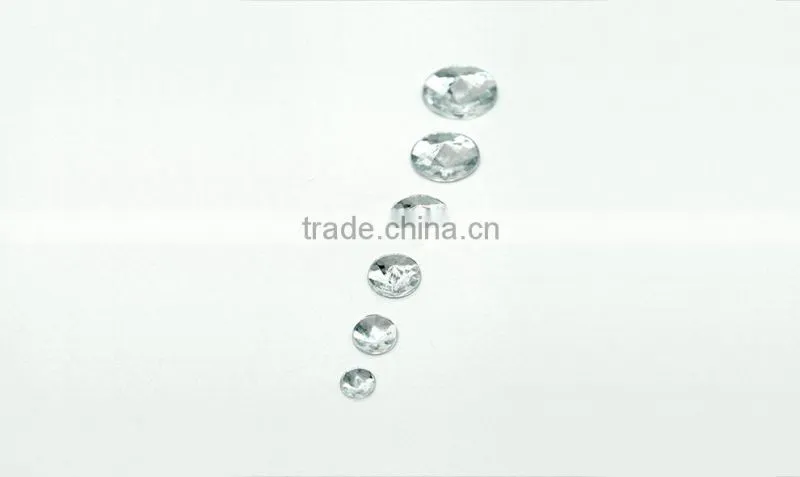 WA5 round rivoli faceted flat back acrylic jewels rhinestones DIY fashion decoration, craft jewelry fitting garment bags