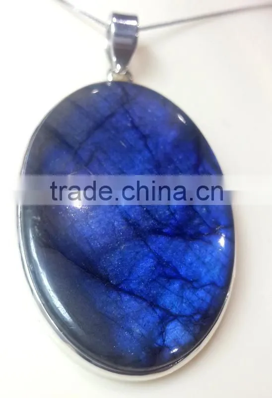 Rainbow Moonstone Oval Cabochon Oxidised Gemstone Pendant, 925 Solid Sterling Silver Pendants, Designer Casting Bezel Pendant