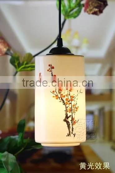 Chinese style ceramic hanging pendant led decorative fancy light