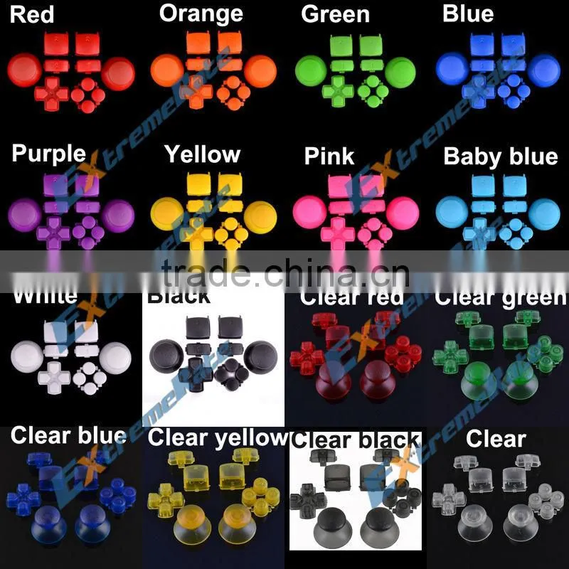 Chrome gold buttons with clear thumbsticks For PS3 Controller Buttons Cheap Price