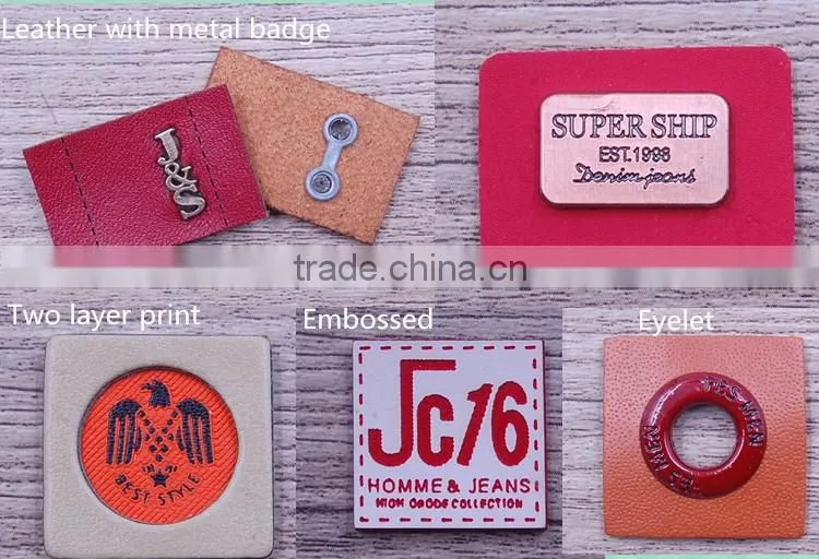 Leather patch manufacturer wholesale metal leather patch label patch