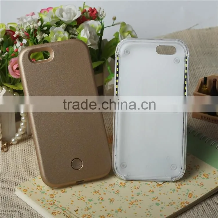 New LED Cell Phone case for Iphone 6S. Exclusive design by Suodarui. Super bright LED lighting great for Selfie and Flashlight.