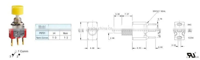 100% original electrical switch DPDT phone line auto switch