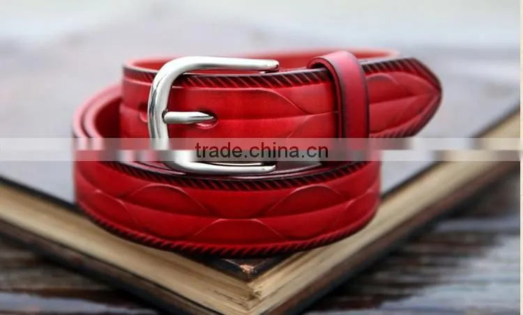 Vintage genuine leather belt for women