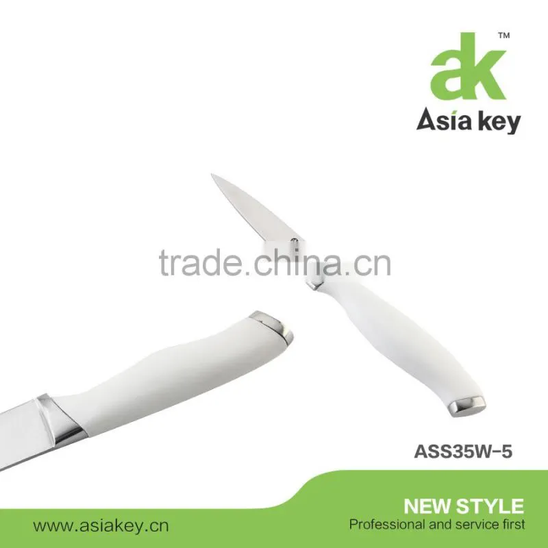 Elegant kitchen knife set silicone handle soft touch handle