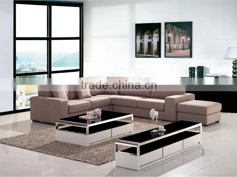 Antique gold wood l shaped sofa set models
