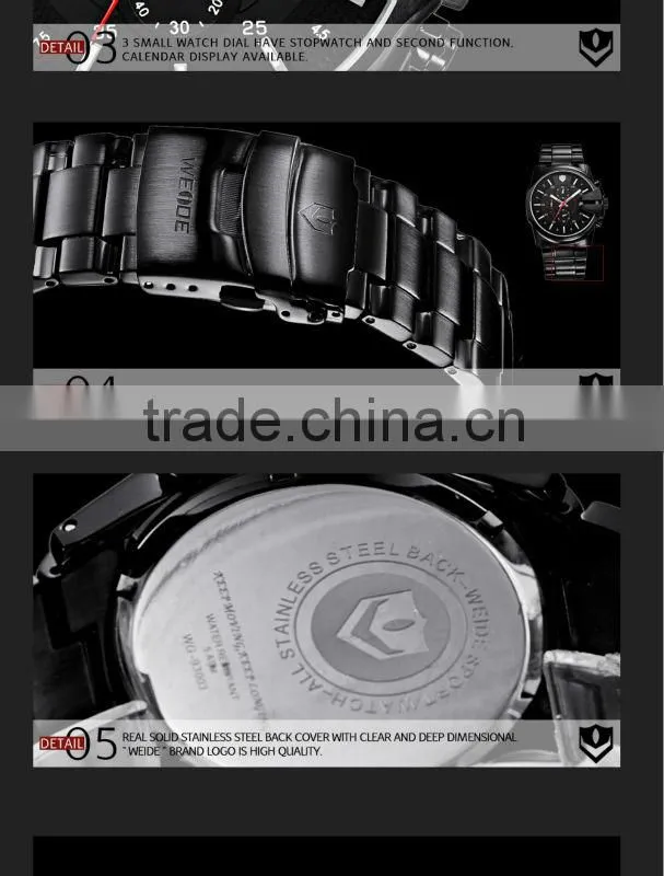 WEIDE Luxury Brand New promotional watch Sports Full Steel watches made in hong kong Military wrist Watches Quartz WG93003