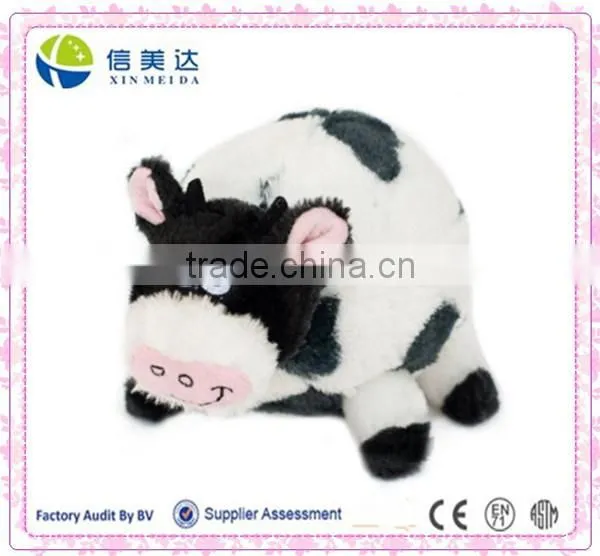 Plush Fluffy Cow Squeaky Soft Dog Toy