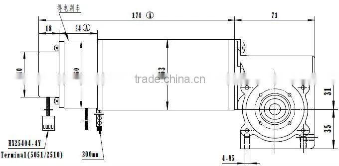 63mm Diameter Automatic Sliding Door DC Break Worm Gear Motor
