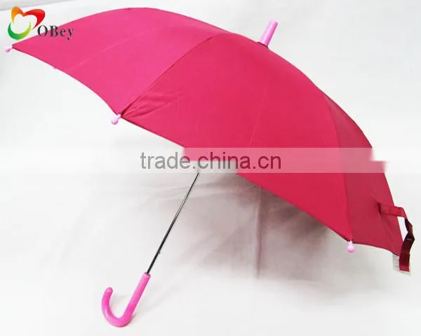 8K Pongee Rain Umbrella with Pink Handle