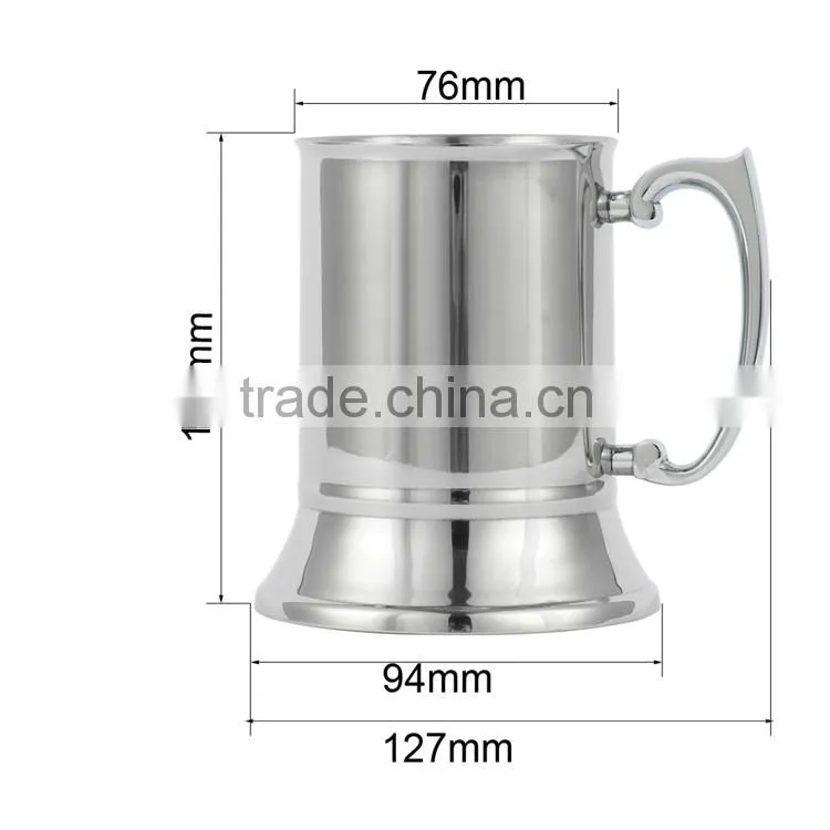 mirror finished stainless steel beer mug