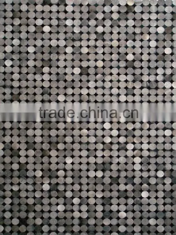 Luxury circular cowhide rug