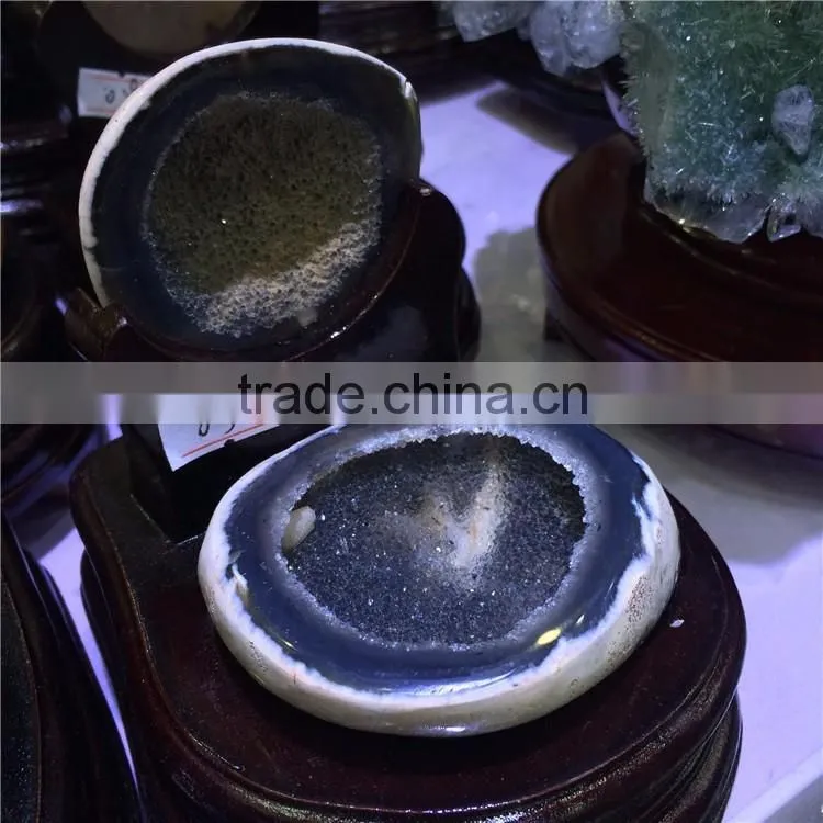 Natural Brazil Small Sized Agate Geode Cornucopia Crystals Ornaments