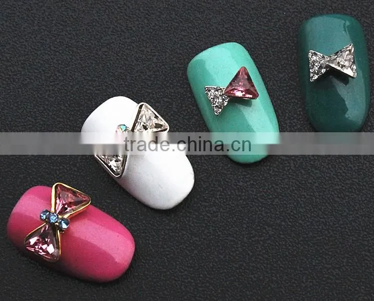 strong quality nail art flower oval bow design small alloy jewelry