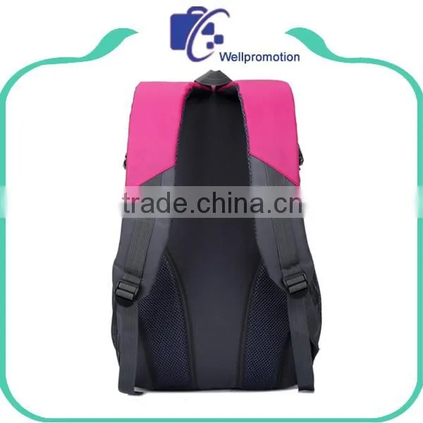 Pink girls polyester oem laptop/computer backpack bag