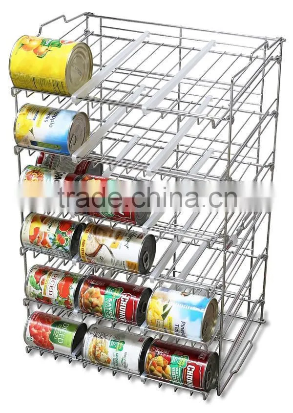 Chrome Wire Stackalbe Can Organizer Rack