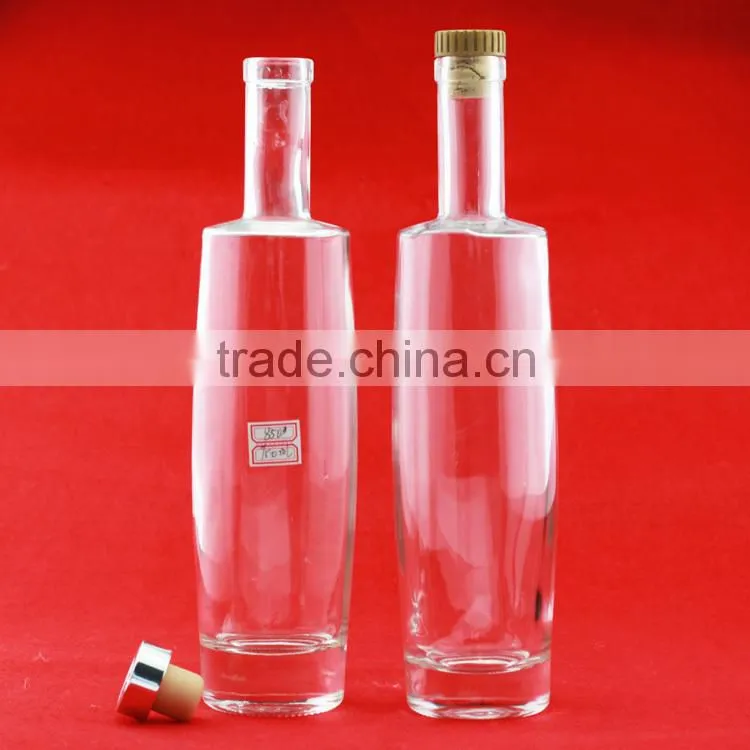 wholesale 750ml wine bottles decal glass spirit bottle hith thin frosted liquor bottles