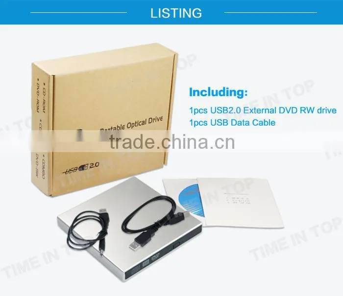 Portable Silver USB2.0 DVD Writer